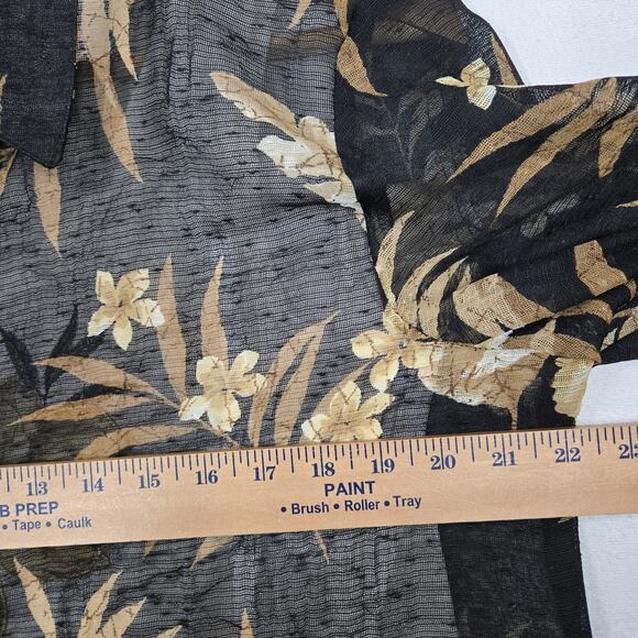 Alfred Dunner 2 in 1 Sheer Top Blouse Attached Tank 12P Black Brown Ivory Floral - Picture 11 of 15